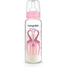 Resim Renklime Hanymish Cam Biberon 240 ml 0-6 Ay - Pembe 