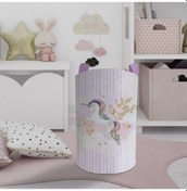 Resim Mekta Home Bebek Ve Çocuk Odası Yıldızlı Unicorn Desenli Oyuncak Sepeti Renkli Çok Renkli 