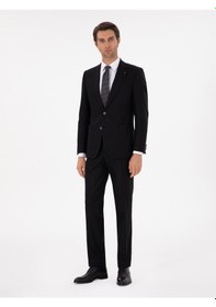 Resim Cacharel Siyah Slim Fit Takım Elbise 