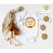 Resim Niles Baby design for baby Anasının Kuzusu Yazılı Organik Uzun Kollu Bebek Body Zıbın - Bere Takım 