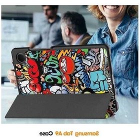 Resim Pazly Galaxy Tab A9 Kılıfı - 8.7/11 İnç - Otomatik Uyandırma - Üç Katlanır - Renkli Kılıf Kapaklı Kılıf 