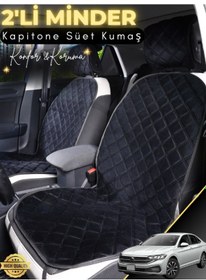Resim Volkswagen Jetta Uyumlu 2'li Süet Oto Koltuk Minderi Terletmez Universal Oto Aksesuar A10 