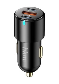 Resim Hyper 60W Hızlı Şarj Destekli 3 Girişli (2Xtype-C 1Xusb) Araç Içi Çakmaklık Şarj Aleti 