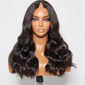 Resim V PART KISA/ORTA BOY İNSAN SAÇI ÜNİTESİ - 14 inch (35 cm) / %250 Yoğunluk / Siyah /Koyu Kahve 