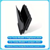 Resim Gateesat Tesla Model 3/y 2024-2026 Siyah Manyetik Konsol Organizörü - Tek Dokunuşla Açılan Kapaklı 