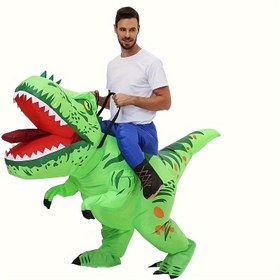 Resim Sevimli Komik Yaratıcı Yeşil Dino Tasarımlı Sürüş Üzeri Şişme Kostüm, 3 Boyutta, Şişme Karikatür Bebek Kıyafeti, Cadılar Bayramı Noel LARP Parti Malzemeleri Fotoğrafçılık Aksesuarları, Sahne Performansı Aksesuarları, Mükemmel Hediye 