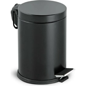 Resim 12 Litre Paslanmaz Pedallı Siyah Çöp Kovası Ev Ofis Banyo Mutfak 