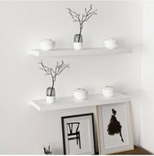 Resim Uçan Gizli Duvar Rafı 2'li Set Beyaz 