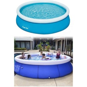 Resim Bestway Büyük Şişme Yüzme Havuzu Seti 244 x 66 CM Fe001 Çok Renkli 