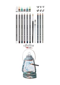 Resim Cretacolor 6'lı Aquarell Sulandırılabilir Fırçalı Karakalem Eskiz Dereceli Çizim Kalemi Seti 