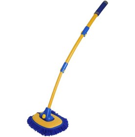 Resim Araba Temizleme Fırçası Uzun Saplı Araba Yıkama Mop Seti, 3 Bölmeli 50-102cm Uzatılabilir Çubuklu Temizlik Ürünleri 