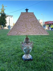 Resim Kuş Motifli Porselen Abajur 70 CM 