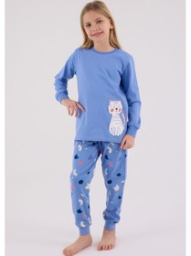 Resim Rolypoly Kız Çocuk Mavi Pijama Takımı Mavi 