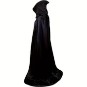 Resim 1 Adet 159.99/180.01/200.0 cm Halloween Pelerini - Siyah Şık Stil Yüksek Kaliteli Kumaş Kostüm Aksesuarı, Cosplay, Sahne Performansları, Halloween Parti Dekorasyonu (Elektriksiz, Sadece Nokta Temizleme), Cosplay Propu, Dramatik Tarz, Akıcı Tasarım, Tiyatro Malzemesi, Dayanıklı Kumaş, Etkinlik Süslemeleri 