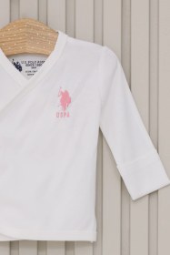 Resim U.S. Polo Assn. Kız Bebek Beyaz Hastane Çıkışı %100 Pamuk 5'li Zıbın Set 50322796-VR071 