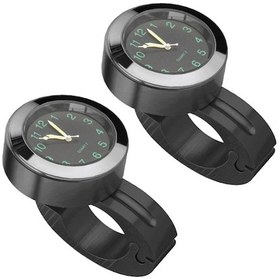 Resim 2 Parça Motosiklet 22-25mm Gidon Saati Kilitli Kuvars Saat Siyah 