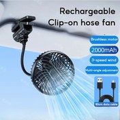 Resim Taşınabilir Bükülebilir Fan Araba Koltuğu Arka Klip Fan Usb Şarj 1 Adet 