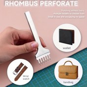 Resim Elle Delme Elmas Dikiş Aracı DIY Deri ve Suni Deri El Sanatları için - Beyaz Çelik Çerçeve Siyah Tutaklar ile, İncelikli Desenler ve Bağlar Oluşturmak için Mükemmel, El Sanatları Malzemeleri, Ergonomik Tasarım, Dayanıklı Yapı 