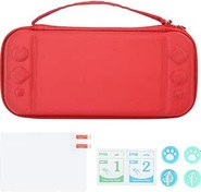 Resim Switch Lite için Taşıma Çantası, Mini Kalınlaşma Koruması Saklama Çantası, Switch Lite için Polyester Kumaş Oyun Sunucusu Aksesuar Kitleri(Red) 