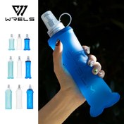 Resim WRELS BPA İçermeyen Silikon Su Şişesi, 1 adet - Sızdırmaz TPU Spor Şişesi, Dış Aktiviteler, Bisiklet ve Dağ Tırmanışı için, Düz Renk, Kokusuz, Sıcak Presleme İşlemi, Emme, Gıda Sınıfı Malzeme 