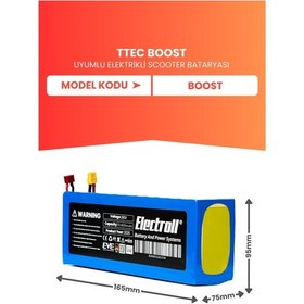 Resim Ttec Boost Uyumlu Batarya Yüksek Kapasite 36v 12.800mah Elektrikli Scooter Bataryası 