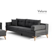 Resim Velura Home & Living Zeri Modüler Koltuk & 3'lü Kanepe - Keten Antrasit 