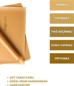Resim 50 Adet Fırın Pişirme Kağıdı Ağartılmamış Tepsi Botuyunda 37x42 XL Boy Gold Kalite 