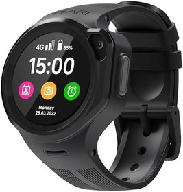 Resim Elari 4G Çocuk Akıllı Saat Telefon GPS Takip Cihazı Erkek ve Kız Çocukları için Su Geçirmez, 2 Yönlü Sesli ve Görüntülü Aramalar, SOS Düğmesi, Çıkarma Sensörü, Kamera, MP3 Çalar - KidPhone 4GR (Siyah) 