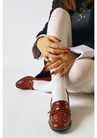 Resim Luba Bordo Rugan Toka Detaylı Kısa Topuklu Günlük Ayakkabı 001 