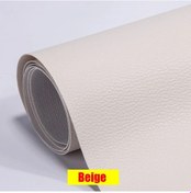 Resim Kendinden Yapışkanlı Deri Yama Kanepe Tamir Yenileme Deri Etiket Mobilya Masa Beige 10x20cm 