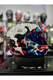 Resim MT Helmets Stinger 2 Yozu İridyum Vizörlü (+1 Şeffaf Vizör) 