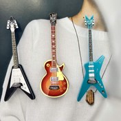 Resim 3 Parça Manyetik Gitar Dekor Seti - Gitara, Bas Gitarı için Magnetli Tabanlı Buzdolabı, Çamaşır Makinesi ile Uyumlu Ofis ve Mutfak Aksesuarı Yapımı İdeal Hediye: Sadece Evdeki Şık Temalı Süslemeler 