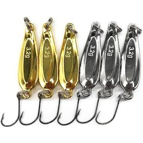 Resim Teltree 6 Adet Metal Işıklandırıcı Güveç Yemleri - 3 Altın + 3 Gümüş, 3.2 G Ağırlık 