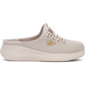 Resim King Paolo D5109 Krakers Sabo Kadın Memory Foam Düz Sandalet Bej 