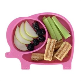 Resim Bebek Ve Çocuk İçin Sevimli Fil Model Desenli Yemek Bebek Mama Kabı Bölmeli Tabak 