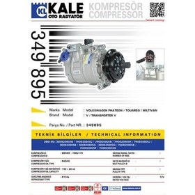 Resim KALE 349895 KLİMA KOMPRESÖRÜ T5 2.5 TDI (03-09)TOUAREG 2.5 (03-10 