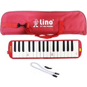 Resim Lino Melodika 32 Tuşlu Bez Çanta - Kırmızı 