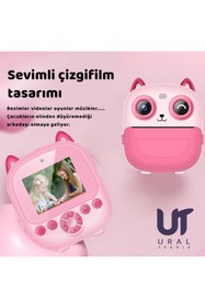 Resim NEFFO Çocuk Fotoğraf Makinesi Yazıcı, Selfie, Full Hd, Filtre, Oyunlar, Mp3 çalar App desteği 
