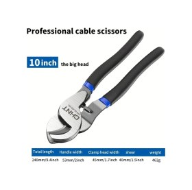 Resim Gateesat 10 İnç Büyük Başlı Profesyonel Kablo Makası Ve Sıyırıcı - Alüminyum Bakır Kesme 