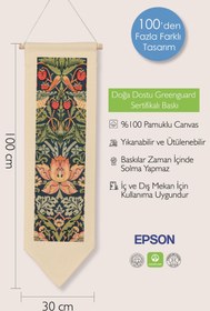 Resim William Morisse Duvar Halısı, Sanat Serisi Dekor, 100cm Kanvas Flama Askılı Duvar Örtüsü NO:726 - Renkli - 16 / 30 x 100 