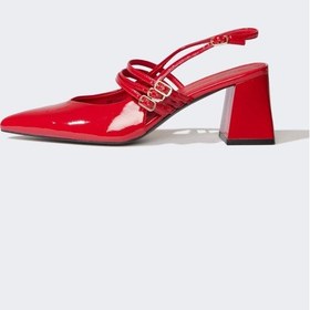 Resim DeFacto Kadın Yüksek Taban Suni Deri Topuklu Sandalet E2515AX25SMRD43 Kırmızı 