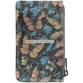 Resim Dogo Kadın Beyaz Cüzdan - Moths And Butterflies Tasarım Renk Geçişli 