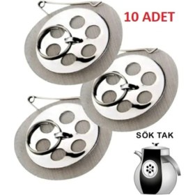 Resim ( 5 Adet ) Çaydanlık Içi Çay Süzgeci Demlik Süzgeç Sök Tak ( Her Çaydanlığa Uygundur ) 