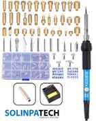 Resim SolinpaTech 60w Isı Ayarlı Ahşap Yakma Kalemi 55 Parça Ağaç Dağlama, Kesme, Oyma, Kabartma Uç Seti 
