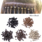 Resim Saç Uzatmaları için Nunify 100 Adet Silikon Mikro Boncuklar - Profesyonel 5mm x 3mm Mikro Halkalar Çeşitli Renklerde (Siyah, Kahverengi, Gri, Beyaz) - Şık Saç Modelleri için Güvenli ve Dayanıklı Mikro Bağlantılar 