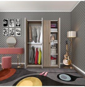 Resim Kenzlife Gardırop 4 Kapılı Kapaklı Devetabanı Crd 173 120 42 Gardolap Dolap Ofis 