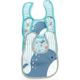 Resim Karamila 3'lü Set Bebek Mama Önlüğü Desenli Sıvı Geçirmez 