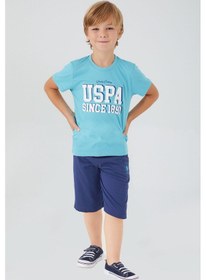 Resim U.S. Polo Assn Turkuaz Erkek Çocuk Bermuda Takım Turkuaz 