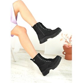 Resim Nesil Shoes Nstar 202 Siyah Zümrüt Fermuarlı Kadın Bot-siyah Zümrüt Siyah - Zümrüt 