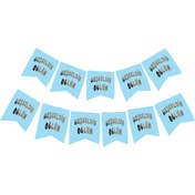 Resim AyrStore Hoşgeldin Oğlum Yazılı Mavi Üzeri Gümüş Yeni Doğan Bebek Doğum Süsü Afiş Bayrak Flama 2.2 Metre 